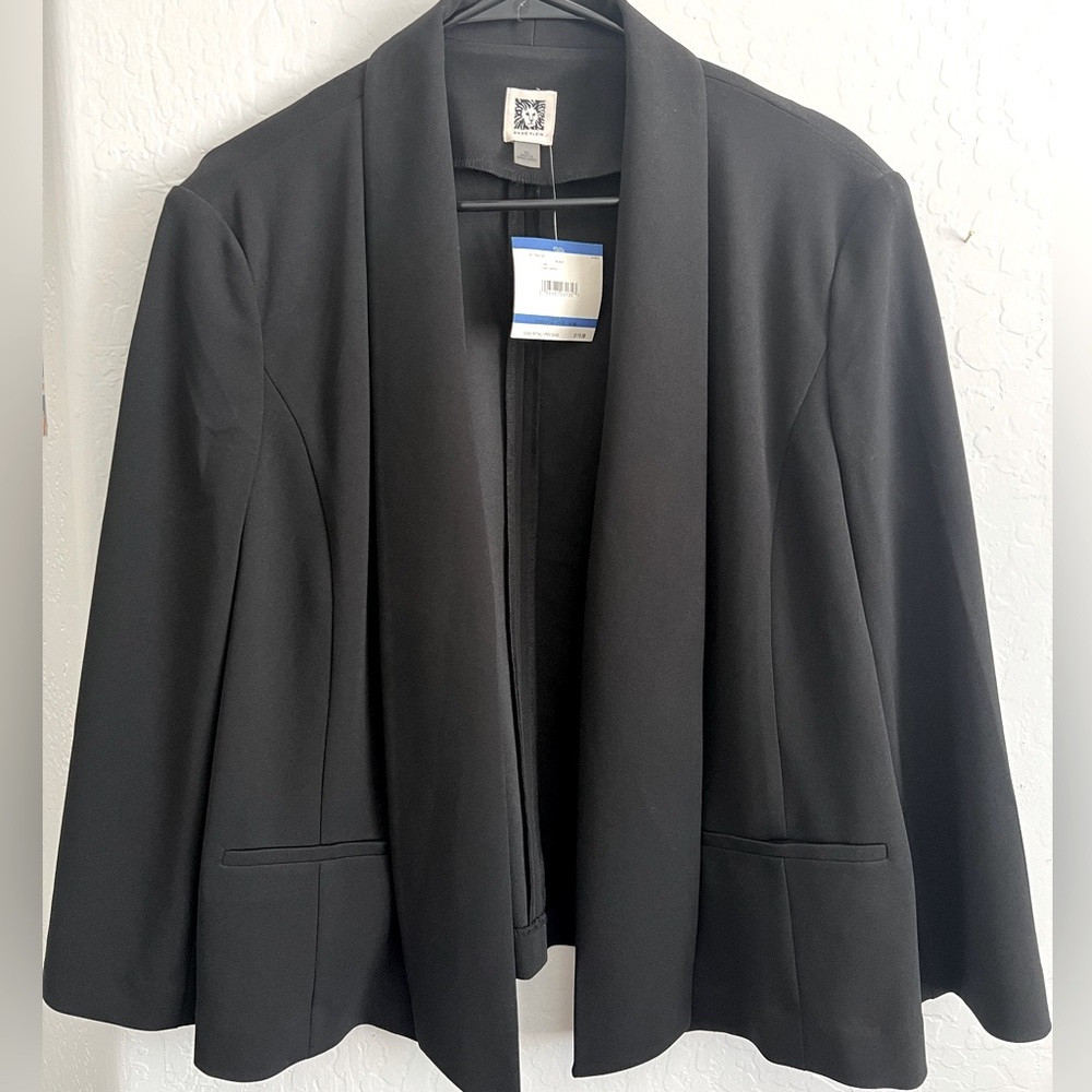 NWT! Anne Klein Black Blazer Size XL
